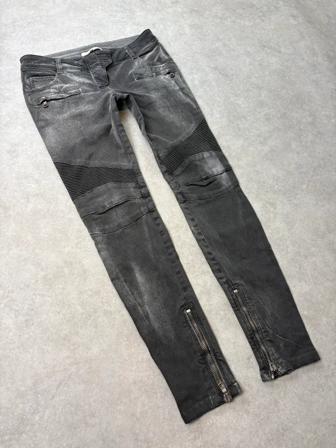 2010s Pierre Balamin Grey Biker Slim Denim Jeans KQWaQKC 4