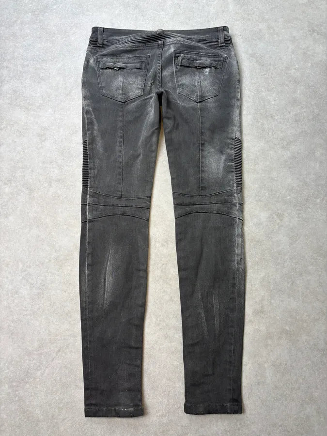 2010s Pierre Balamin Grey Biker Slim Denim Jeans KQWaQKC 6