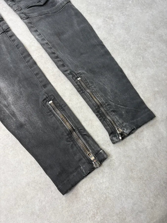 2010s Pierre Balamin Grey Biker Slim Denim Jeans KQWaQKC 7