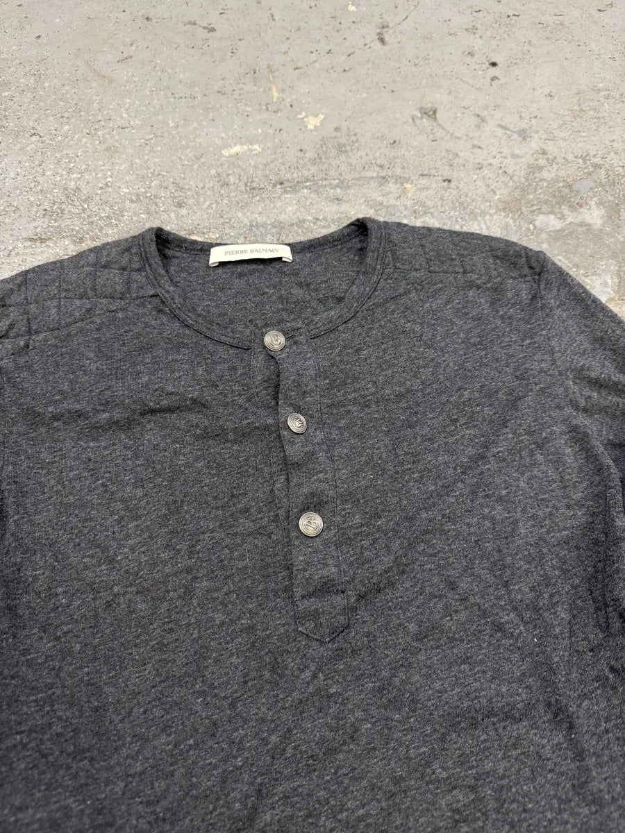 2000s Pierre Balmain Biker Henley Grey Longsleeves mdlnTRY 6