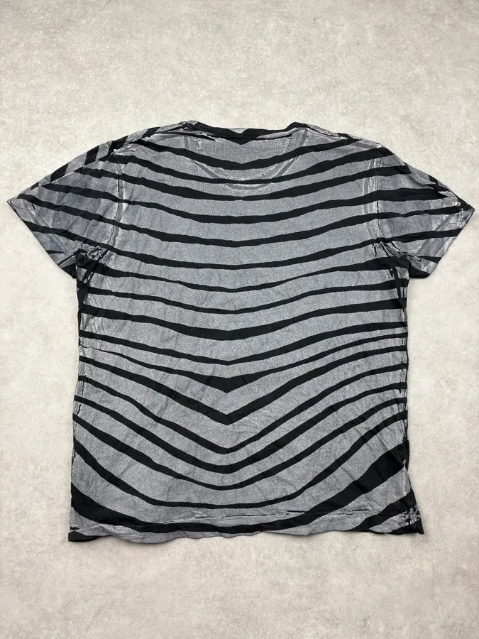 SS2012 Pierre Balmain Black & Grey Striped Zebra T-Shirt OukqPON 5