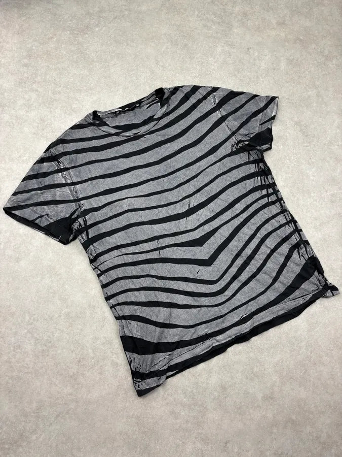 SS2012 Pierre Balmain Black & Grey Striped Zebra T-Shirt OukqPON 3