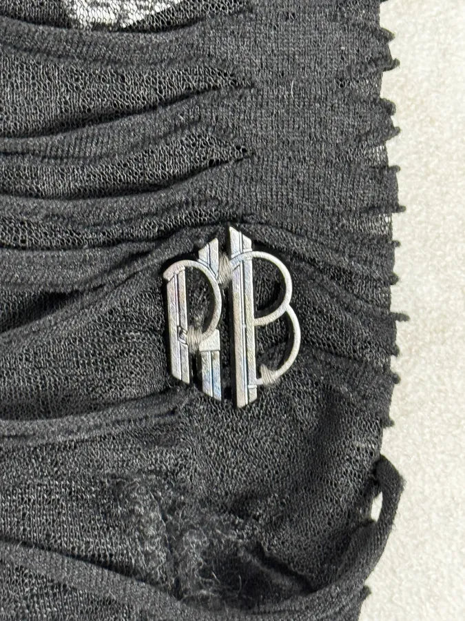 2000s Pierre Balmain Black Layered Distressed Longsleeves Top VwZHDlA 7