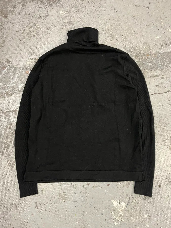 2000s Pierre Balmain Black Wool Multi Pockets Turtleneck coaDSIN 5