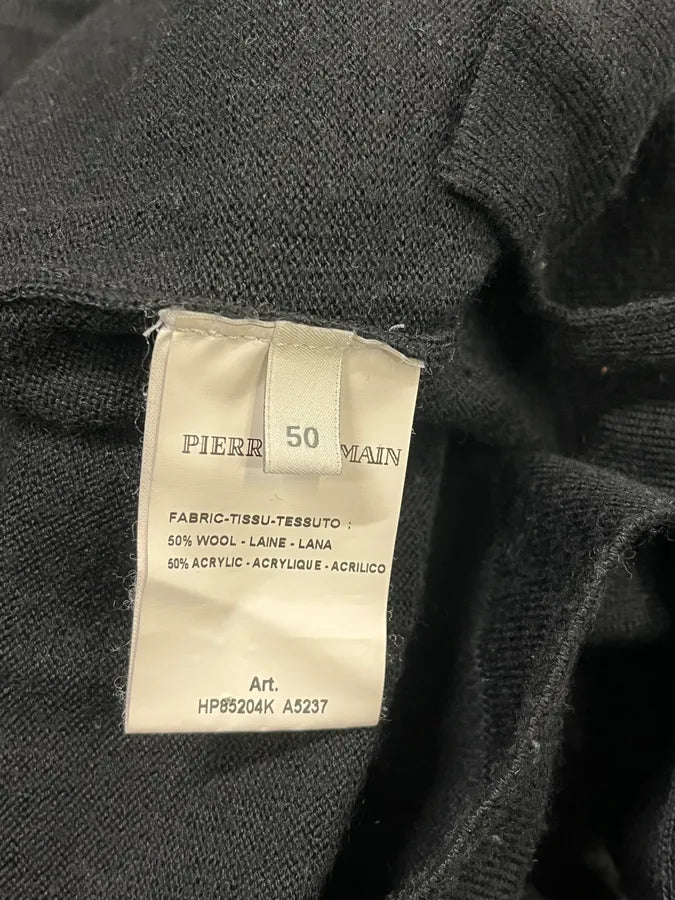 2000s Pierre Balmain Black Wool Multi Pockets Turtleneck coaDSIN 9