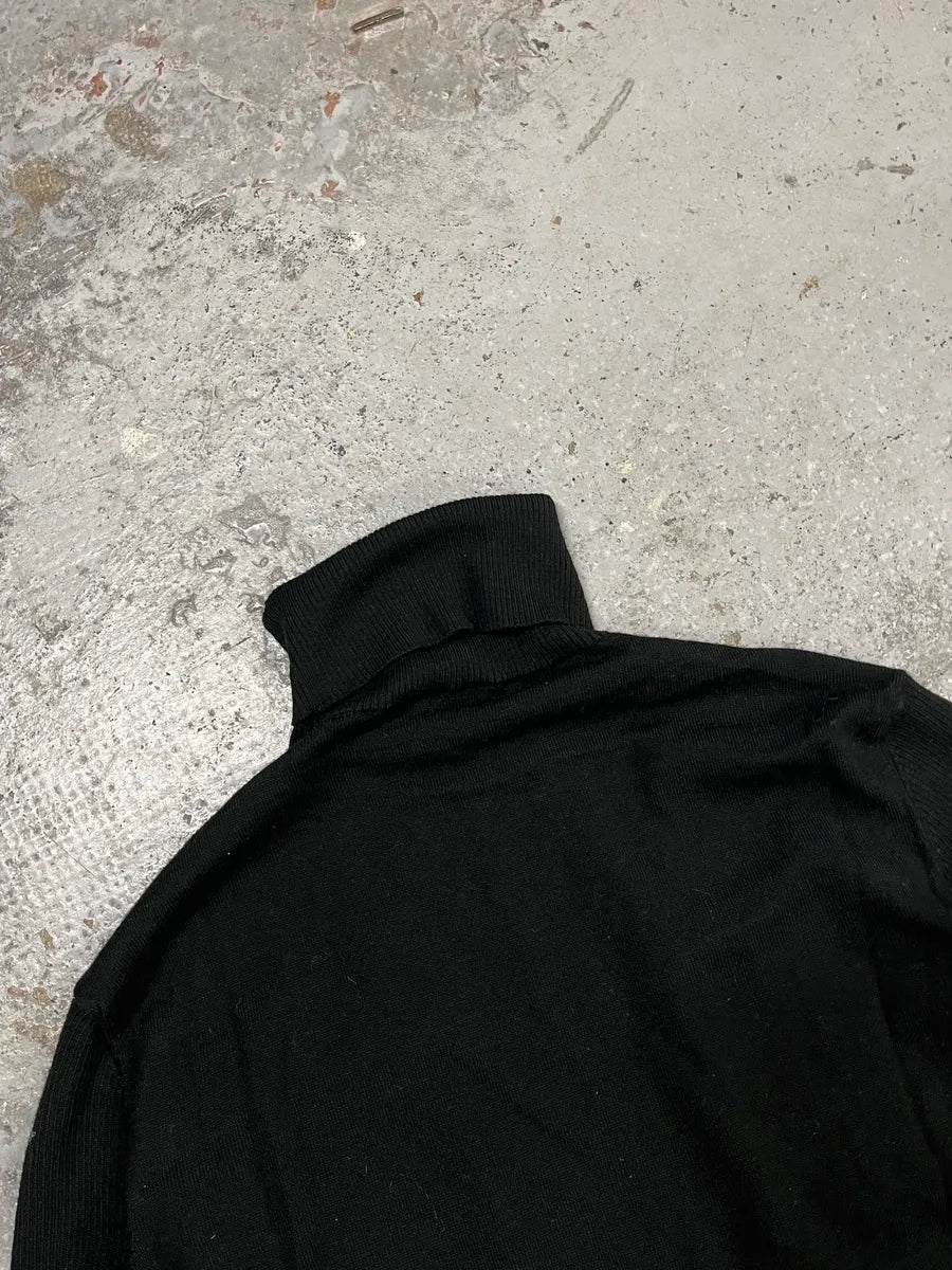 2000s Pierre Balmain Black Wool Multi Pockets Turtleneck coaDSIN 6