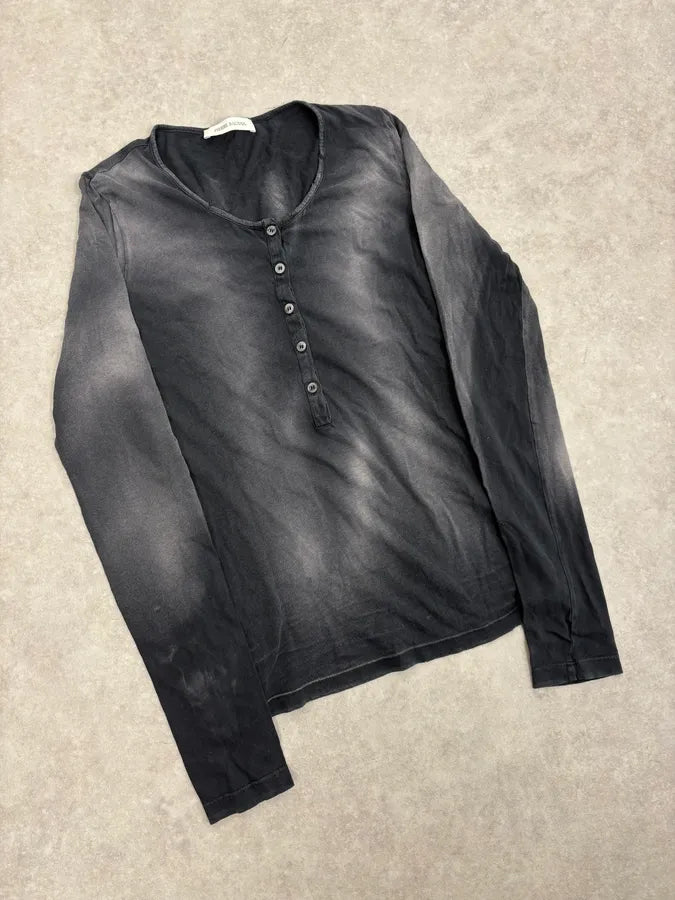 2000s Pierre Balmain Faded Brut Grey Henley Longsleeve XVSnsuz 3