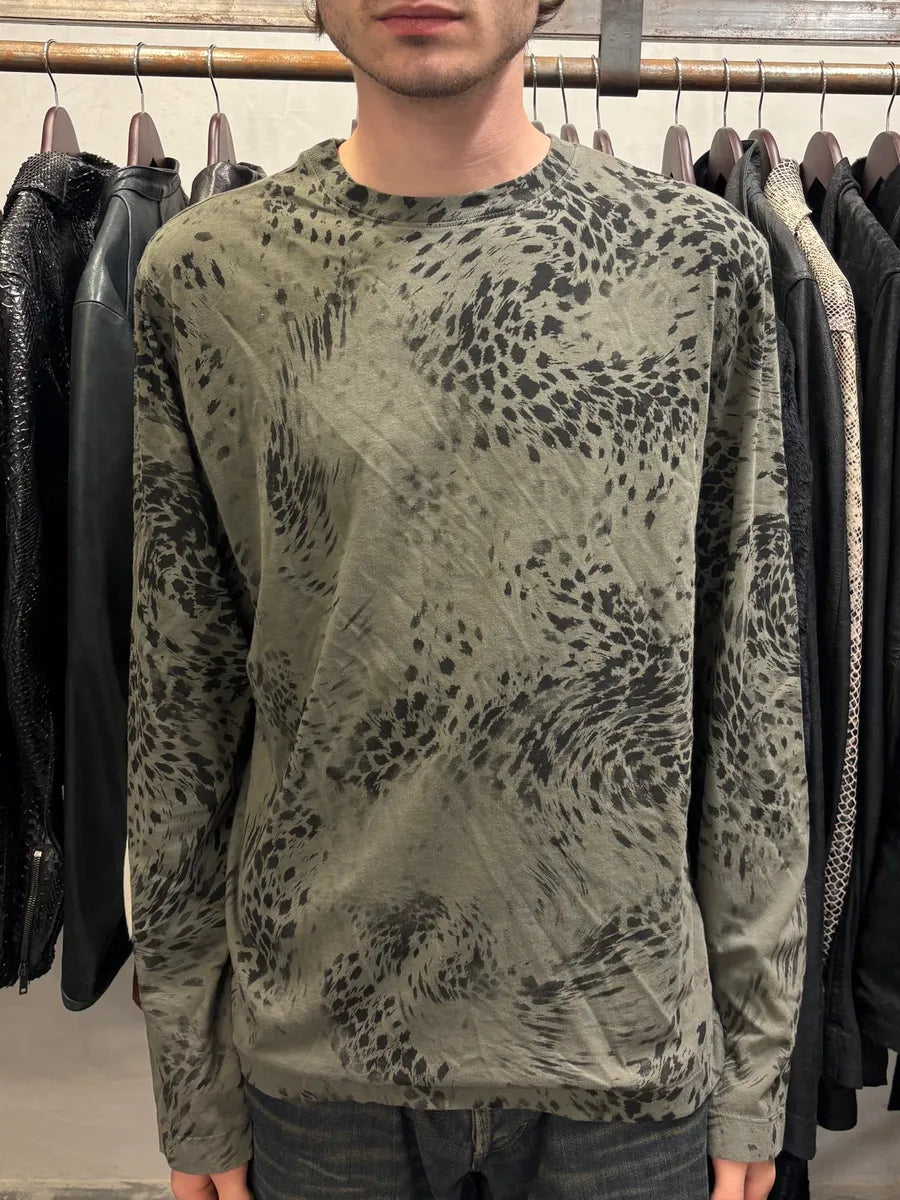2000s Pierre Balmain Green Leopard Fury Effect Longsleeves (M) aPfjEgw 0