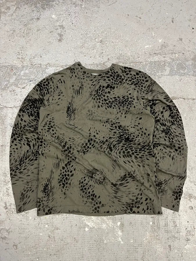 2000s Pierre Balmain Green Leopard Fury Effect Longsleeves (M) aPfjEgw 1