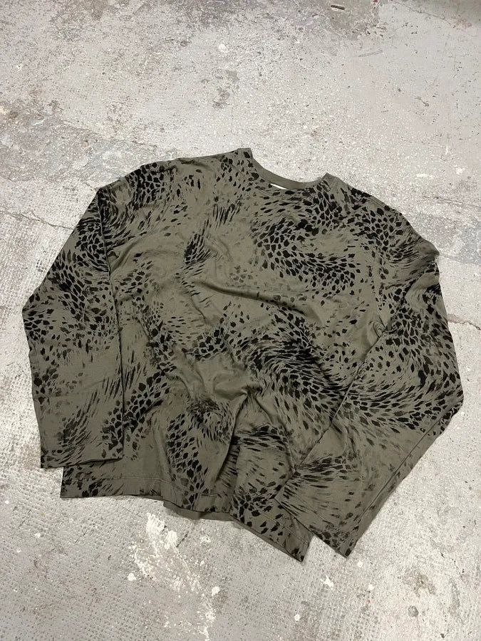 2000s Pierre Balmain Green Leopard Fury Effect Longsleeves (M) aPfjEgw 3