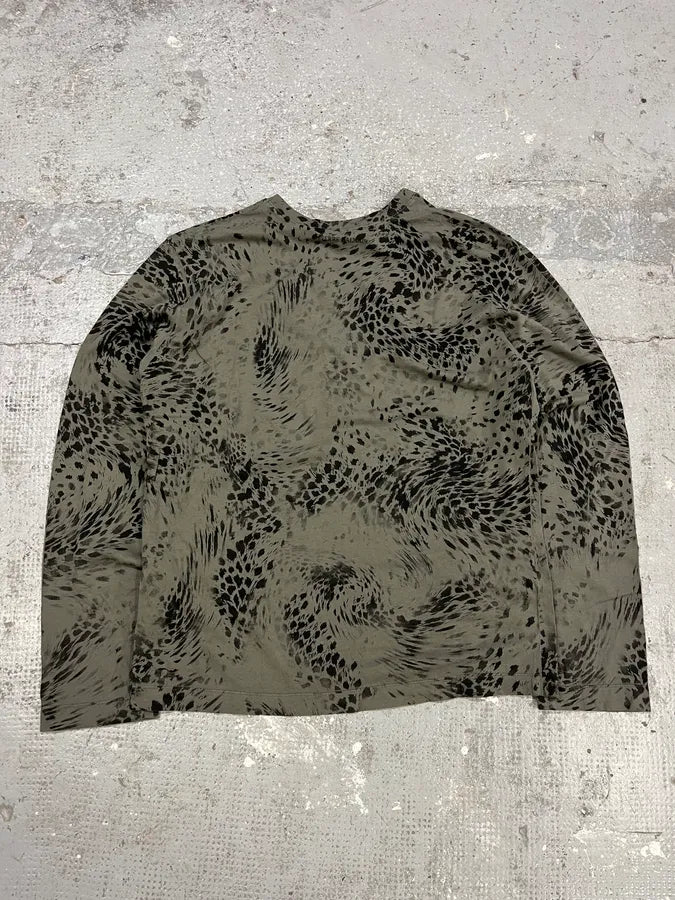 2000s Pierre Balmain Green Leopard Fury Effect Longsleeves (M) aPfjEgw 6