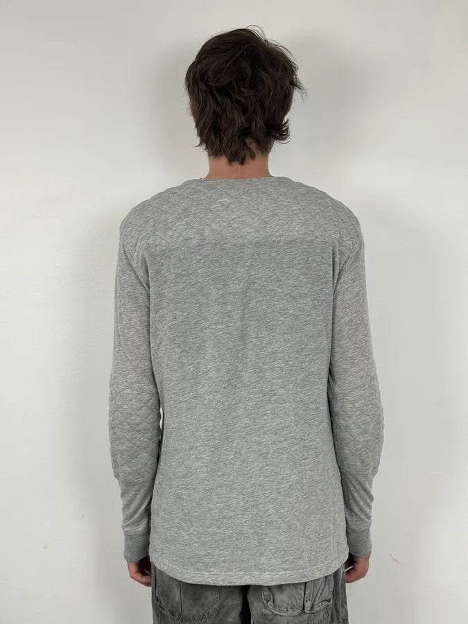 2010s Pierre Balmain Grey Quilted Henley Longsleeve iPNlRyh 2