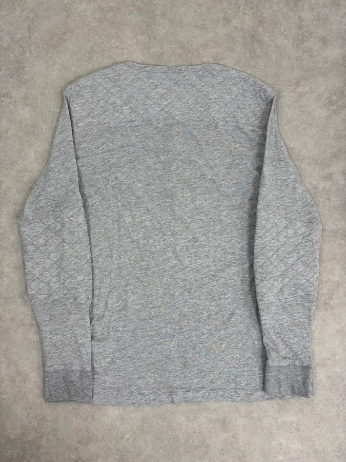 2010s Pierre Balmain Grey Quilted Henley Longsleeve iPNlRyh 5