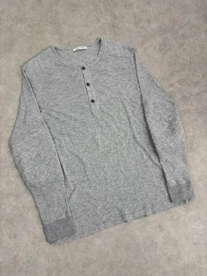 2010s Pierre Balmain Grey Quilted Henley Longsleeve iPNlRyh 3