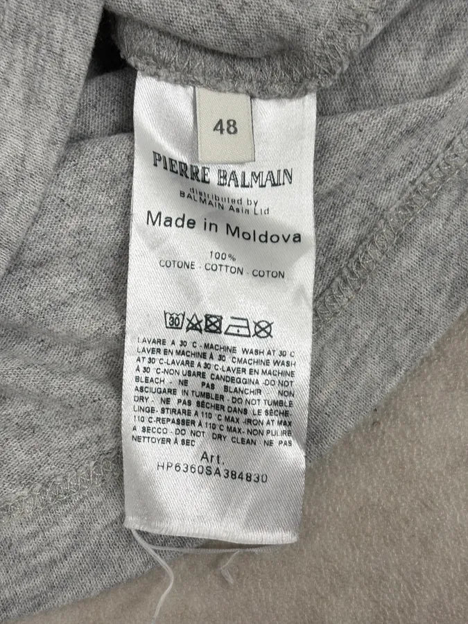 2010s Pierre Balmain Grey Quilted Henley Longsleeve iPNlRyh 10
