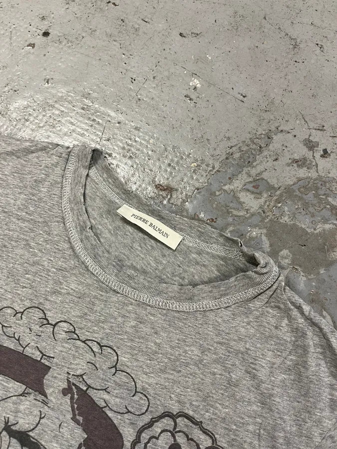 2000s Pierre Balmain Heart Grey T-Shirt AyDcWpf 3