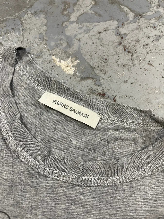 2000s Pierre Balmain Heart Grey T-Shirt AyDcWpf 6