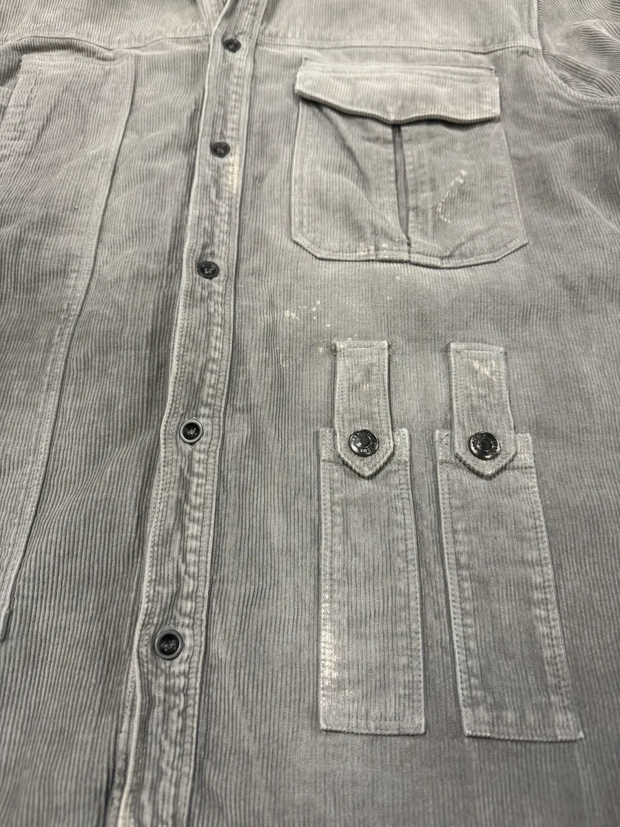 2000s Pierre Balmain Multi Pockets Utility Velvet Shirt (M) 10