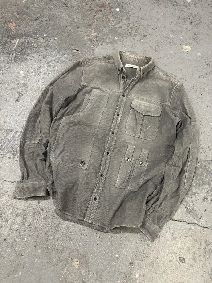 2000s Pierre Balmain Multi Pockets Utility Velvet Shirt (M) 4
