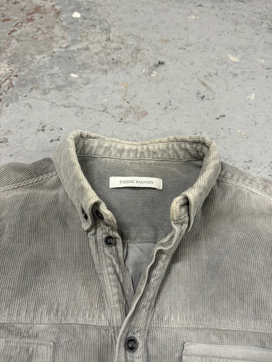 2000s Pierre Balmain Multi Pockets Utility Velvet Shirt (M) 7