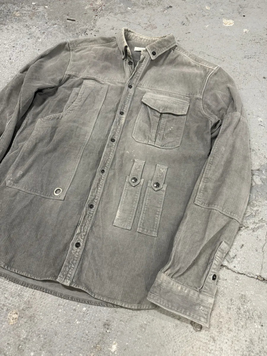 2000s Pierre Balmain Multi Pockets Utility Velvet Shirt (M) 8