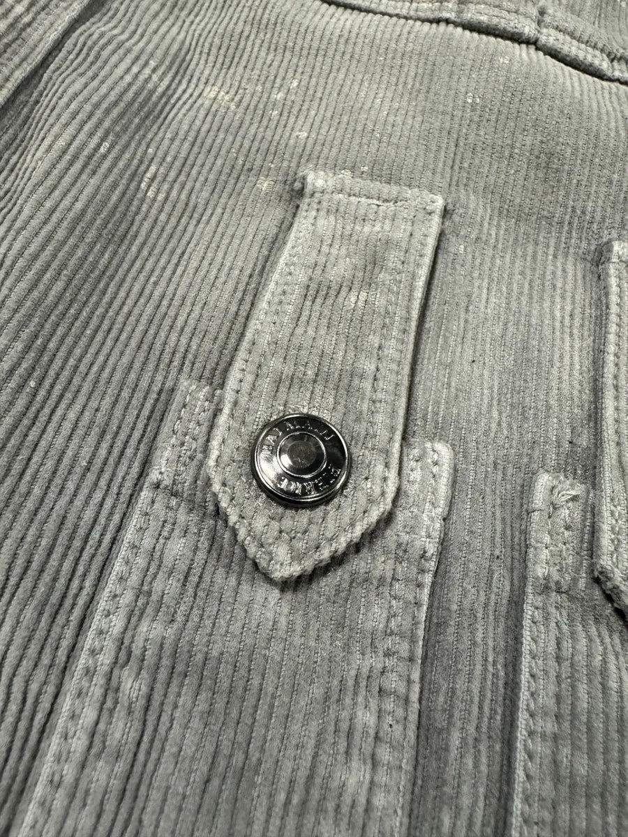 2000s Pierre Balmain Multi Pockets Utility Velvet Shirt (M) 9