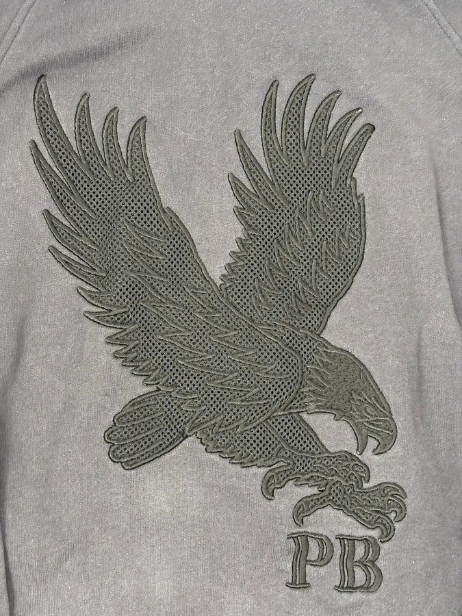 2010s Pierre Balmain Navy Eagle Embroidered Zip-up Hoodie LsGCrVx 8