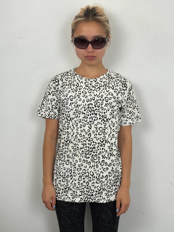 SS2013 Pierre Balmain White Leopard T-Shirt txgQRhI 1