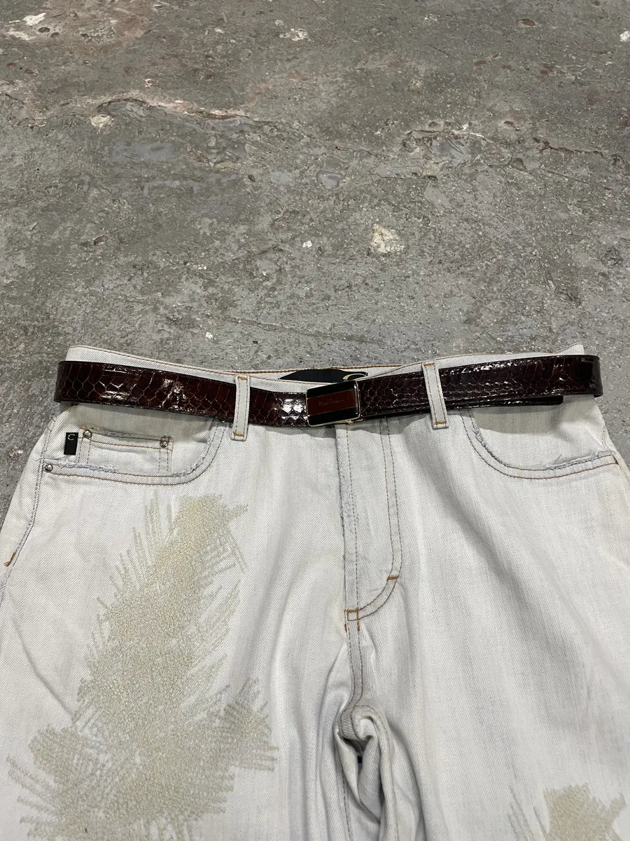 2000s Pierre Cardin Brown Python Leather Belt (OS) 1