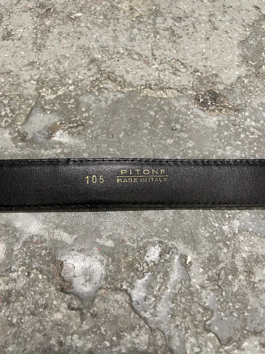 2000s Pierre Cardin Brown Python Leather Belt oCTCfhc 3