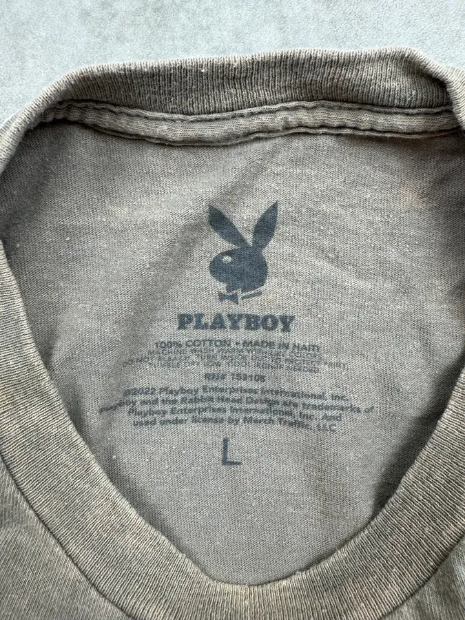 2000s Playboy Tie & Dye Beige Pink & Blue T-Shirt ldKSTNG 7