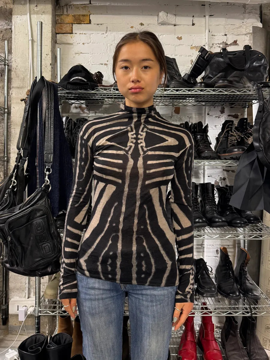 2000s Plein Sud Abstract Bones Top (S/M) lOOFWyL 1