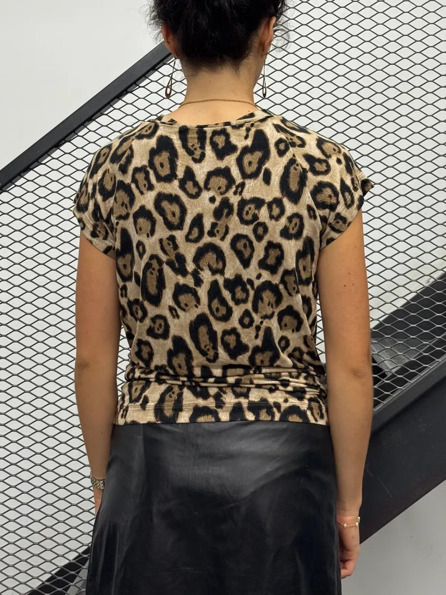 2000s Plein Sud Beige Leopard T-Shirt OphiEnP 2
