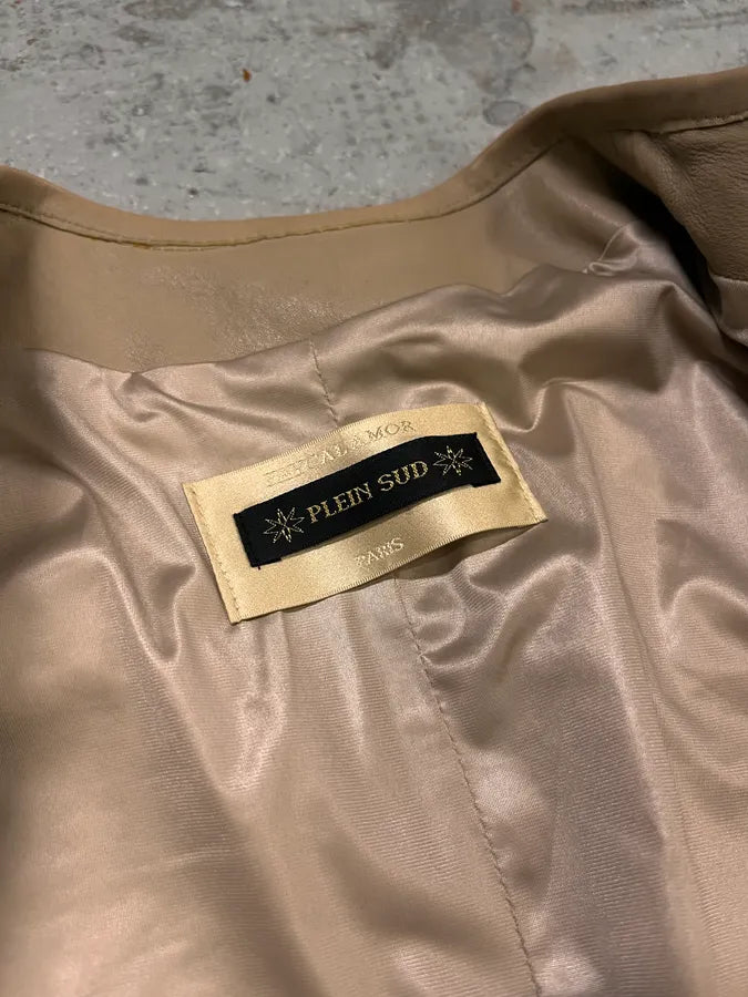 2000s Plein Sud Beige Python Leather Jacket StBEerm 8