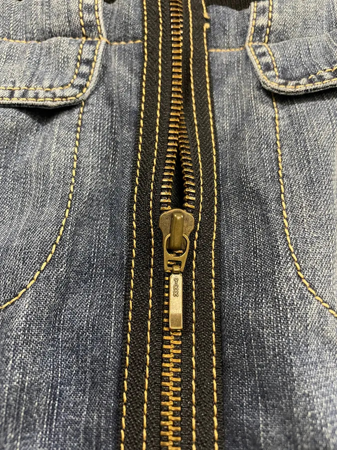 2000s Plein Sud Black & Blue Denim Hybrid Jacket qBHSBEx 7