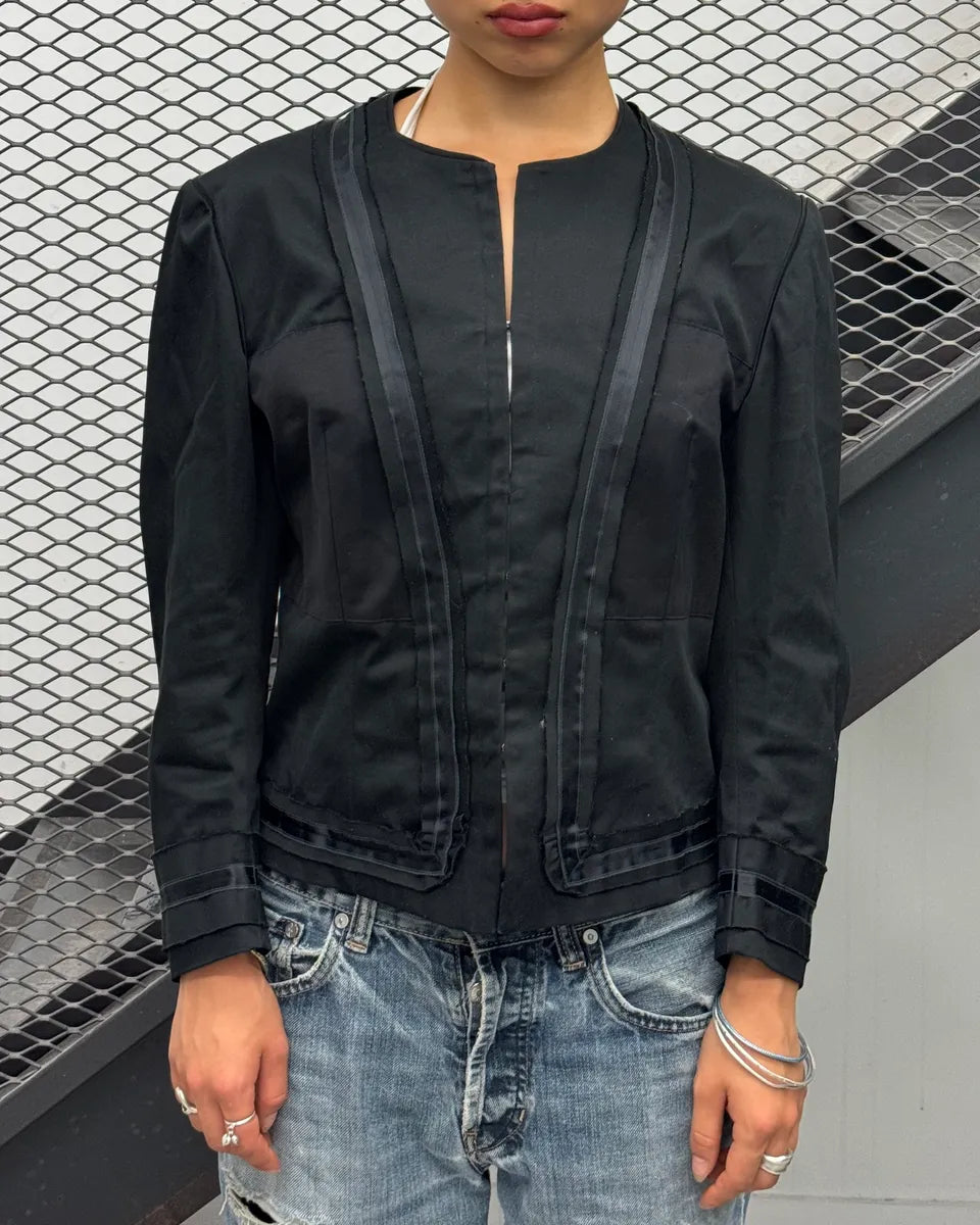 2000s Plein Sud Black Contrast Stitch Light Jacket unqEcNu 1