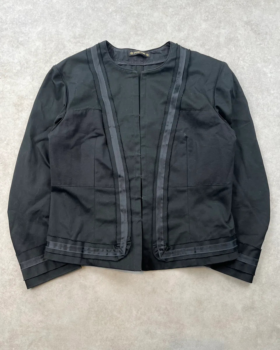 2000s Plein Sud Black Contrast Stitch Light Jacket unqEcNu 3
