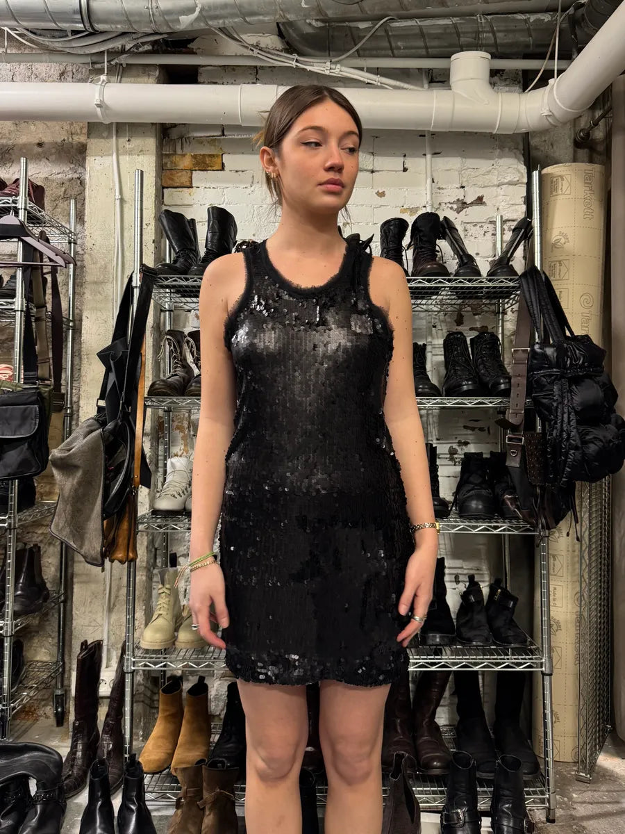 2000s Plein Sud Black Disco Sequin Dress (M/L) 0