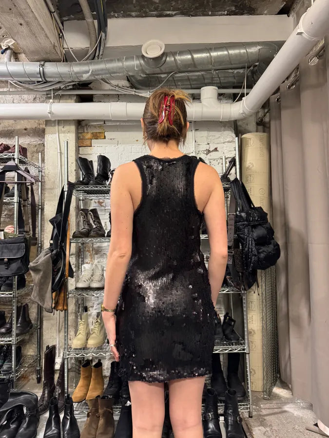 2000s Plein Sud Black Disco Sequin Dress (M/L) 3
