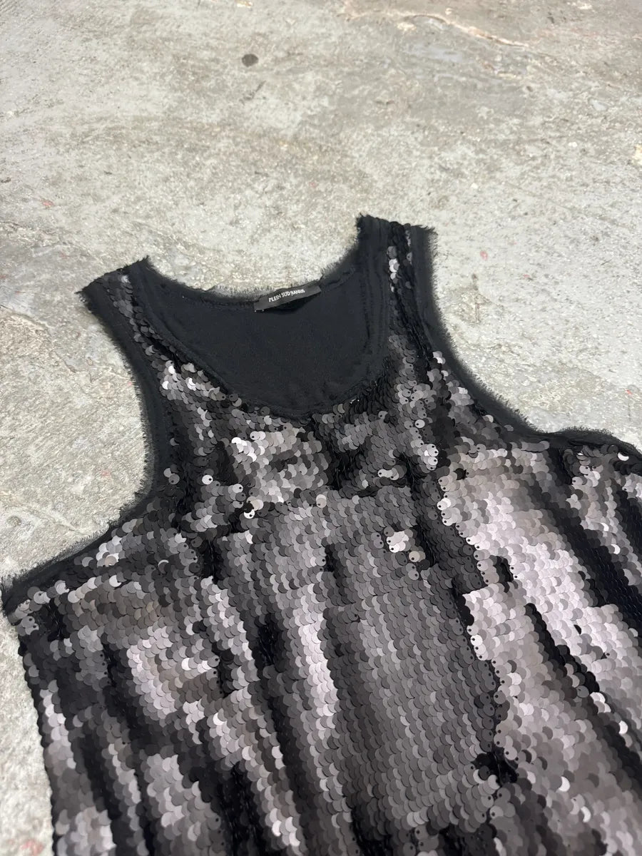 2000s Plein Sud Black Disco Sequin Dress (M/L) 4