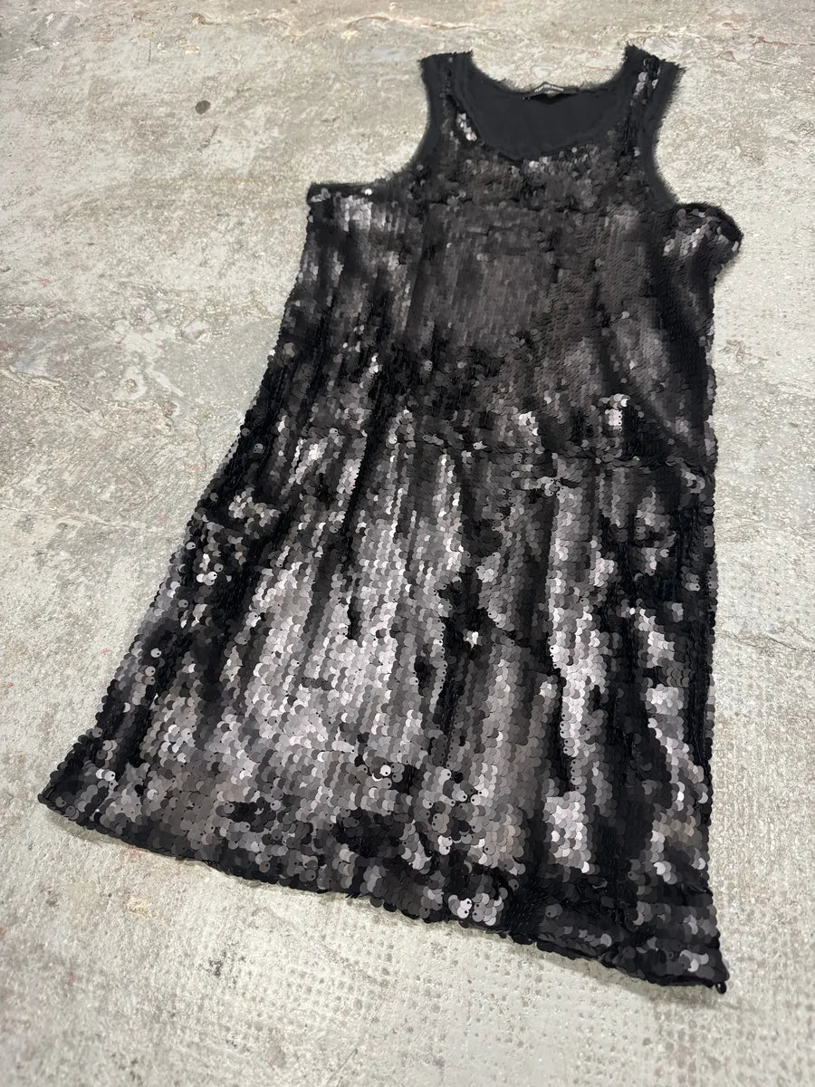 2000s Plein Sud Black Disco Sequin Dress (M/L) 5