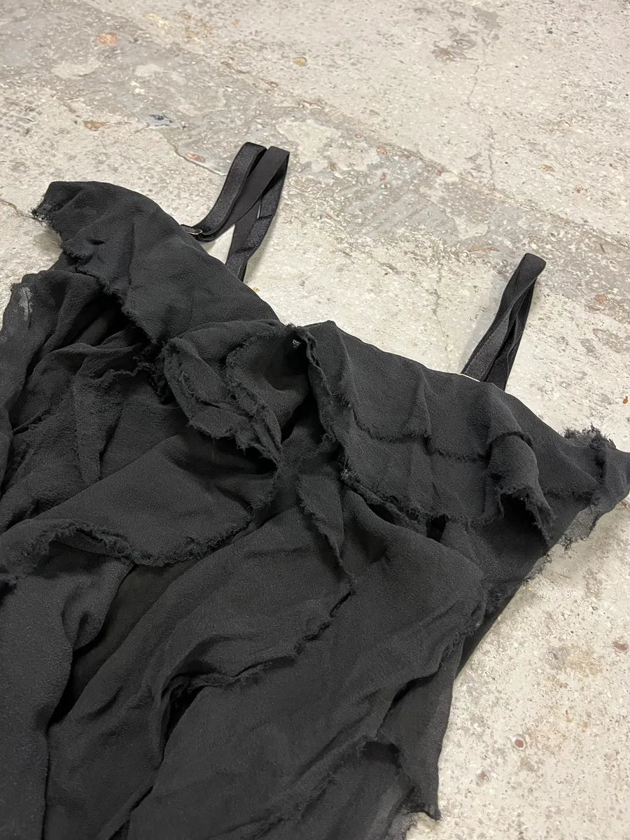 2000s Plein Sud Black Layered Ruffle Mini Dress  Zknmzfs 3