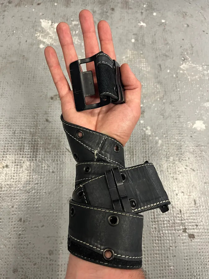 2000s Plein Sud Black Patchwork Leather Belt (OS) hFKfHUL 0