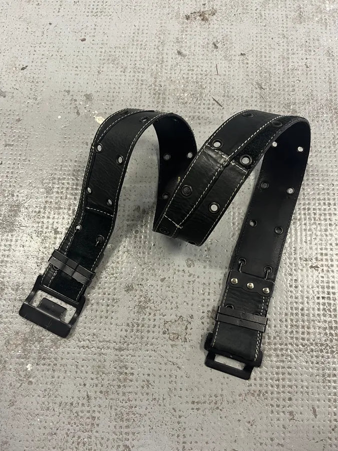 2000s Plein Sud Black Patchwork Leather Belt (OS) hFKfHUL 1