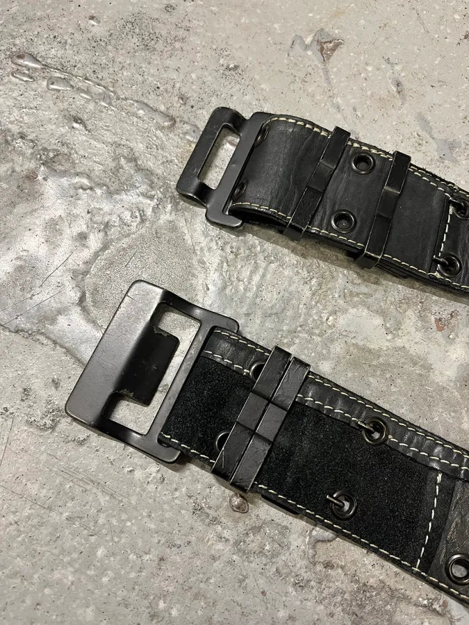 2000s Plein Sud Black Patchwork Leather Belt (OS) hFKfHUL 3