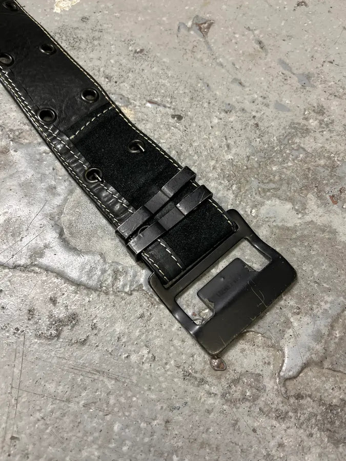 2000s Plein Sud Black Patchwork Leather Belt (OS) hFKfHUL 5