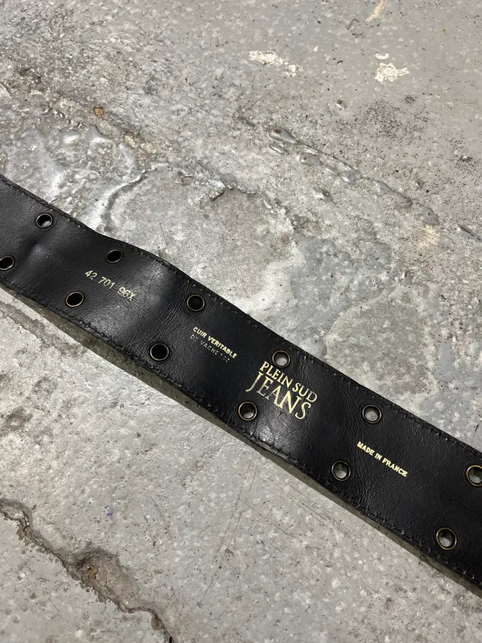 2000s Plein Sud Black Patchwork Leather Belt (OS) hFKfHUL 6