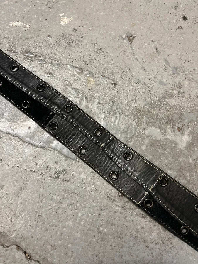2000s Plein Sud Black Patchwork Leather Belt (OS) hFKfHUL 7