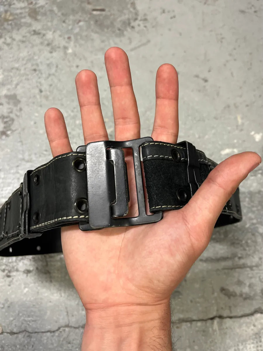 2000s Plein Sud Black Patchwork Leather Belt (OS) hFKfHUL 8