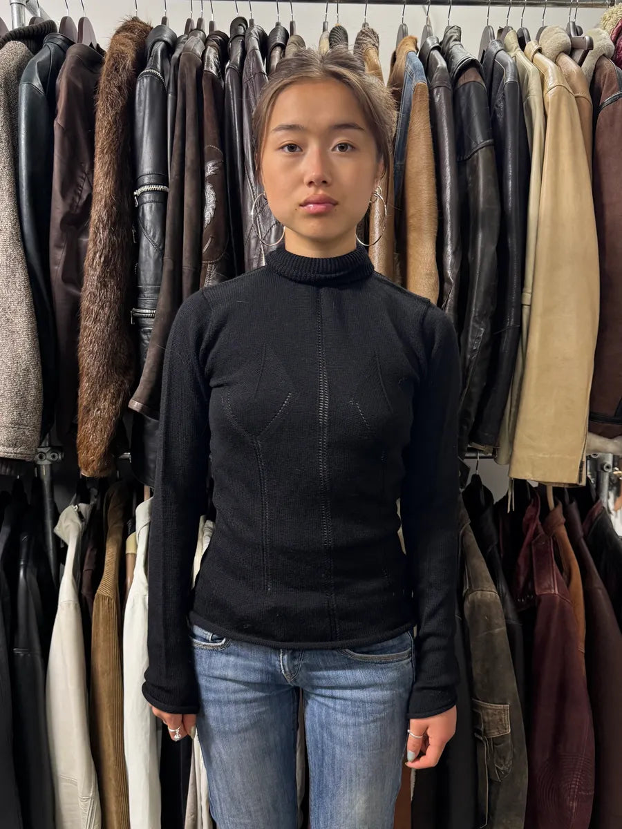 2000s Plein Sud Black Sexy Emancipated Women Turtleneck GWyWNDn 1